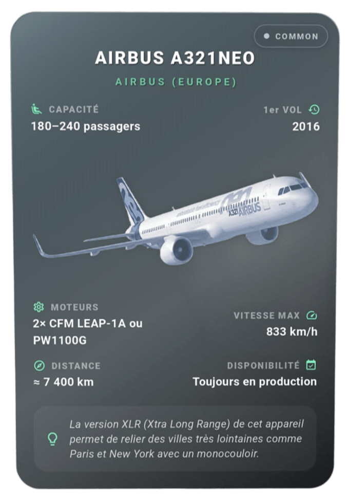 Carte avion niveau fréquent